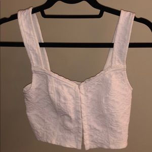 White button up crop top